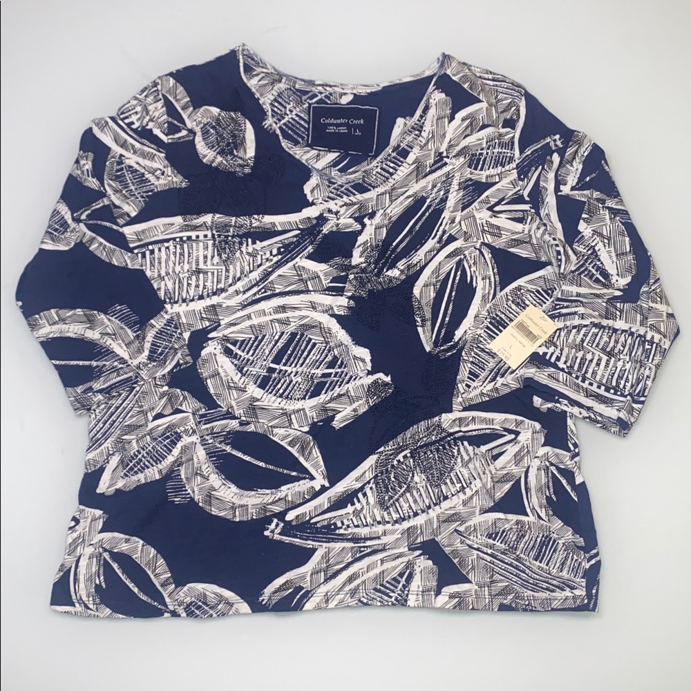 Coldwater Creek sketchy leaf tee NWT